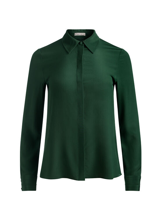 GREEN MYSTIQUE-WILLA SILK BLOUSE