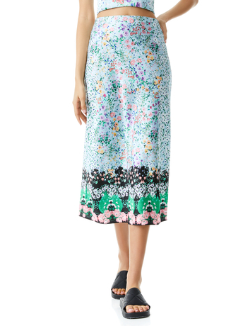 COASTAL GARDENS MULTI-MAEVE FLORAL MIDI SLIP SKIRT-