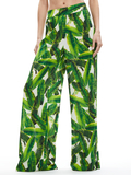 RUSSELL HIGH WAISTED SMOCKED WAISTBAND PANT - SUN PALM OFF WHITE