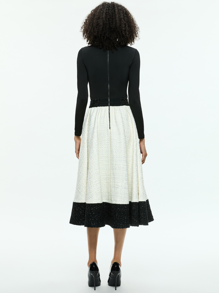CHARA MIDI DRESS - OFF WHITE/BLACK image 3 - Alice And Olivia