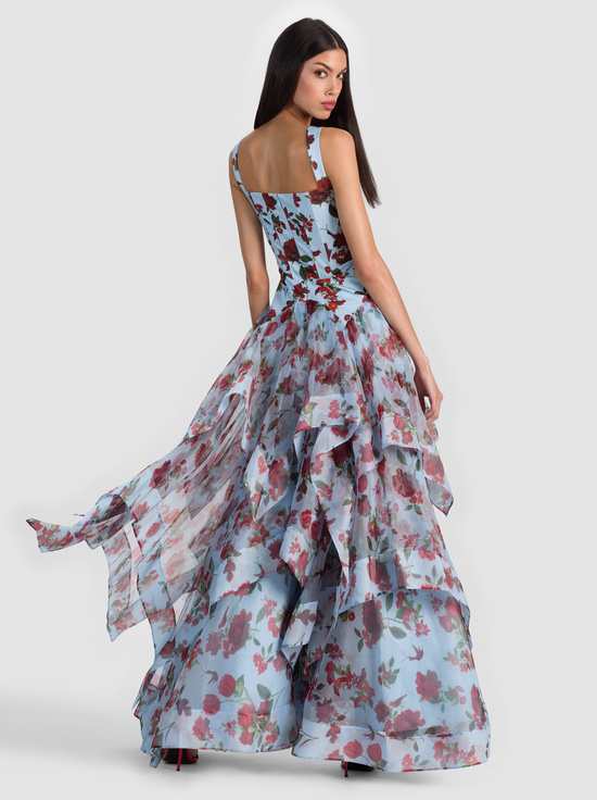 AMERICAN BEAUTY CAROLINA BLUE-DOROTHEA PRINTED BALLGOWN