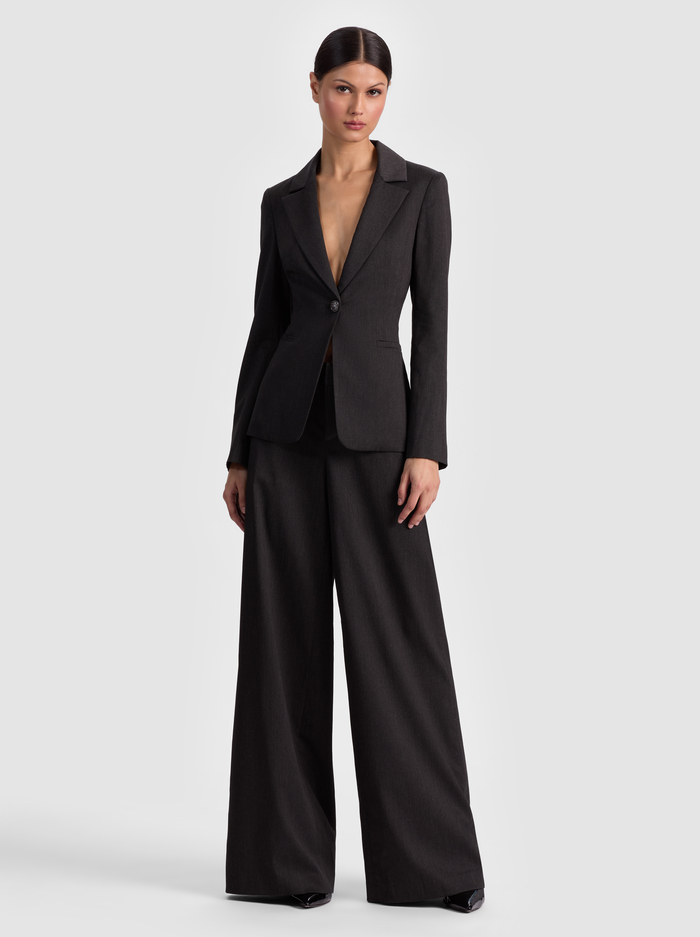 MACEY CINCHED WAIST BLAZER - CHARCOAL image 1 - ALICE + OLIVIA