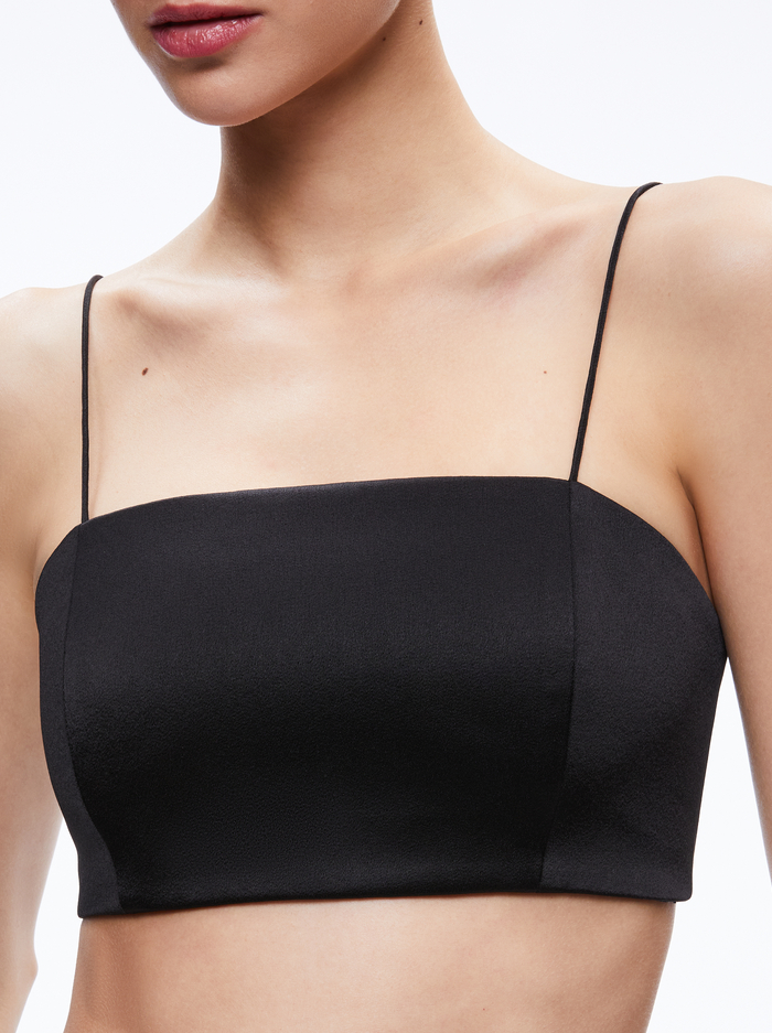 SASHA THIN STRAP CROP TOP - BLACK image 3 - Alice And Olivia