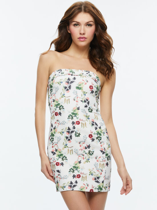 BLUSH KISS VANILLA-KELLY SQUARE BUST MINI DRESS