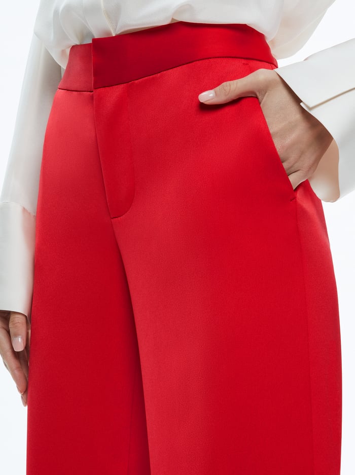 CALVIN WIDE LEG BAGGY TROUSER - BRIGHT RUBY image 3 - Alice And Olivia