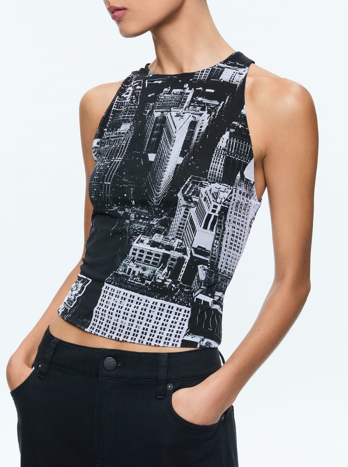 PANIA CROPPED TANK - CITYSCAPE image 3 - Alice And Olivia