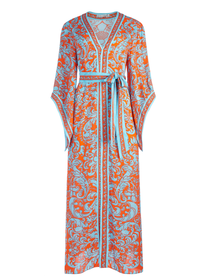 DOMINO MAXI KIMONO WITH TIE BELT - FOREVER YOURS SIENNA image 5 - Alice And Olivia