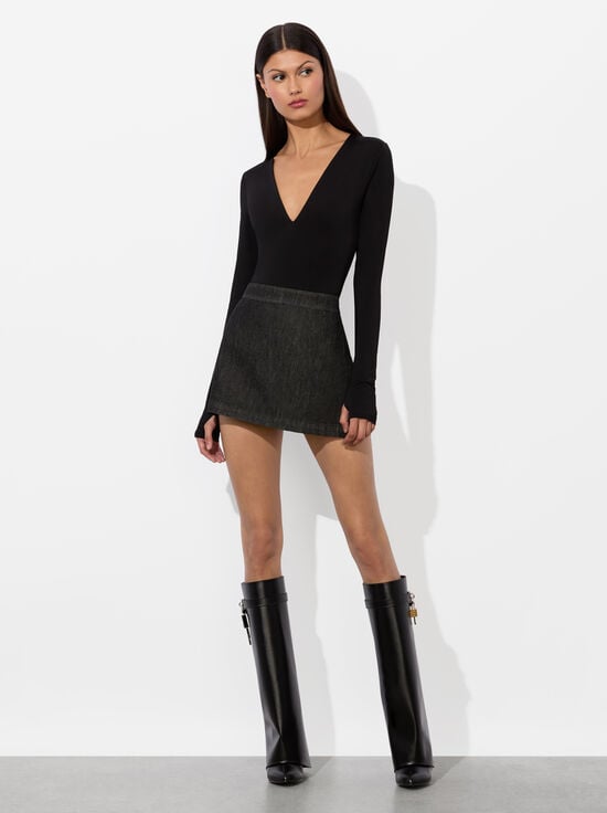 MAYA CHARCOAL BLACK-LAKELYN DENIM SKORT