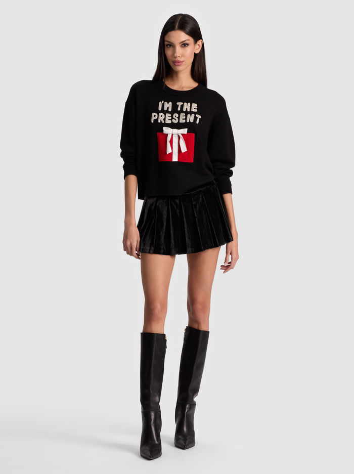 PERRY PRESENT PULLOVER - BLACK MULTI image 1 - Alice And Olivia