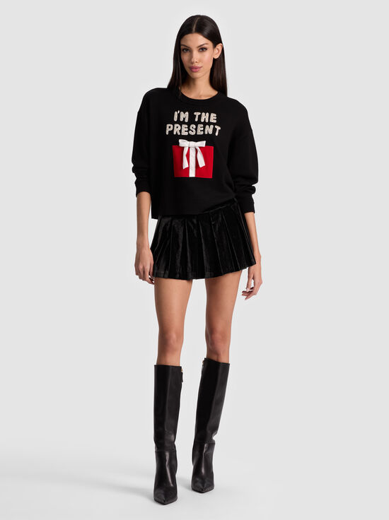 BLACK MULTI-PERRY PRESENT PULLOVER