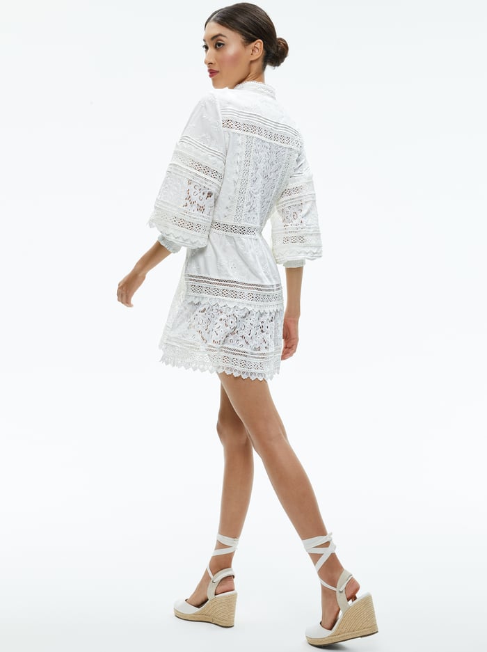 CAILIN TUNIC TIERED MINI DRESS - OFF WHITE image 2 - Alice And Olivia