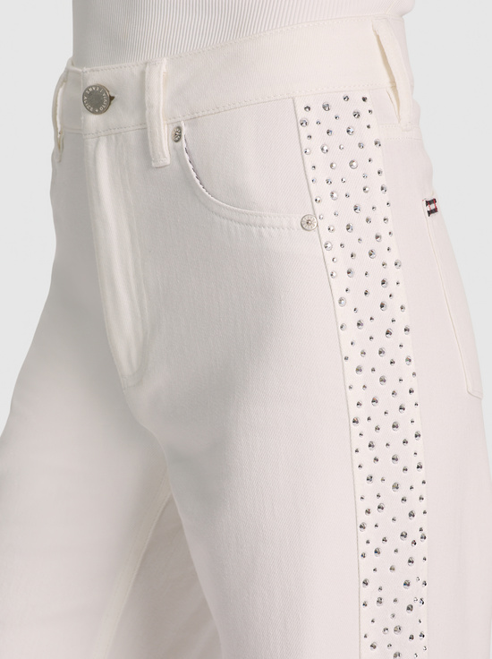 OFF WHITE/SILVER-CHIC EMBELLISHED JEAN