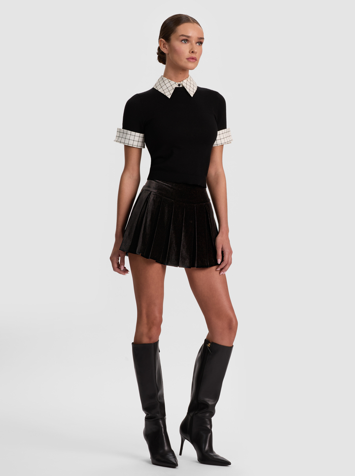 ASTER COLLARED PULLOVER - BLACK/SOFT WHITE image 1 - ALICE + OLIVIA