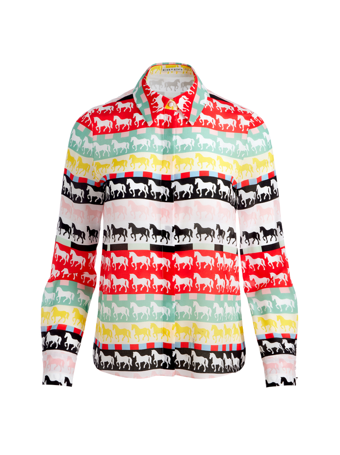 WILLA SILK BLOUSE - STALLION image 5 - Alice And Olivia