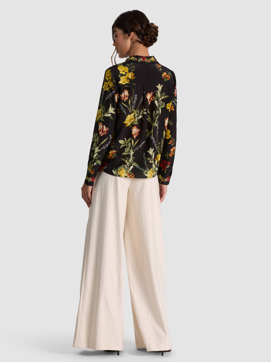 DESERT SPRIGS BLACK-WILLA SILK BLOUSE