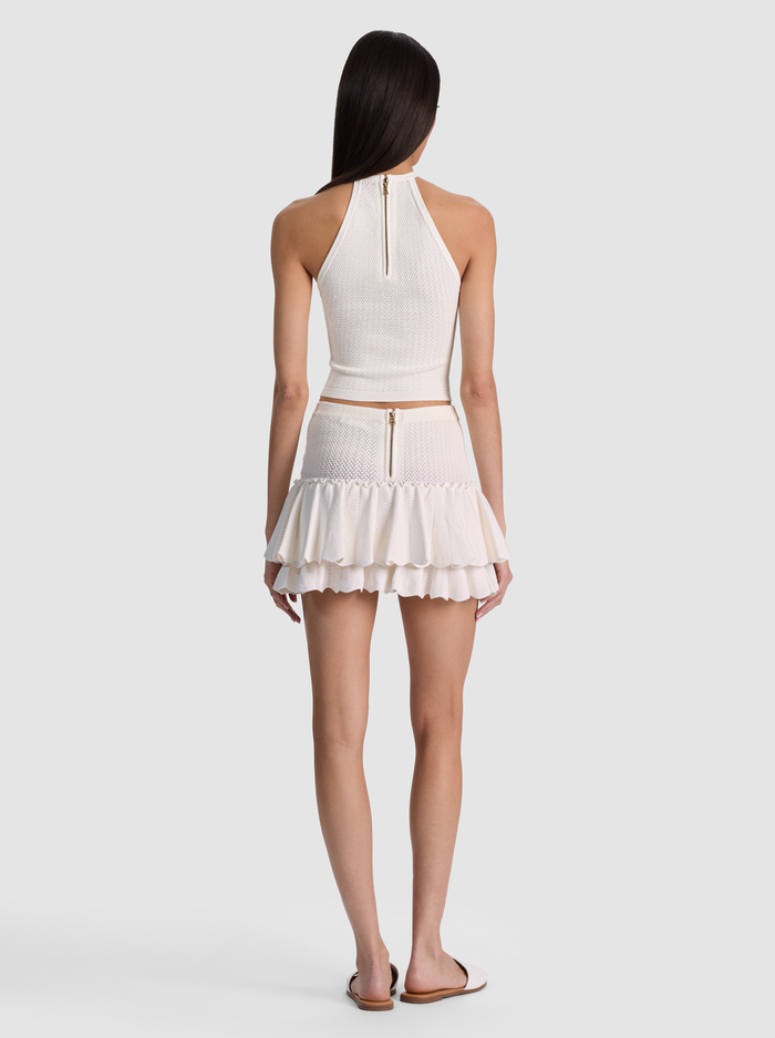 SIYA POINTELLE SKIRT - SOFT WHITE image 2 - ALICE + OLIVIA