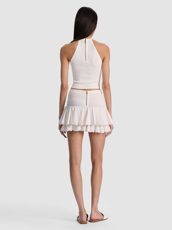 SOFT WHITE-SIYA POINTELLE SKIRT