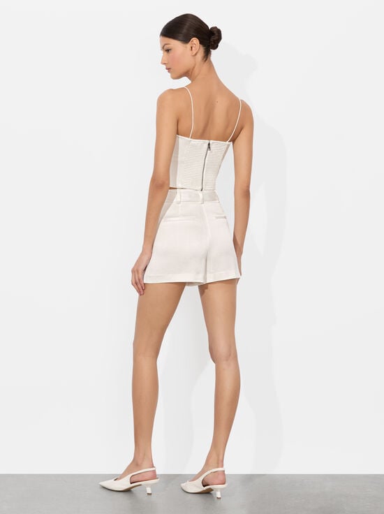 OFF WHITE-SIMON PLEATED SHORT