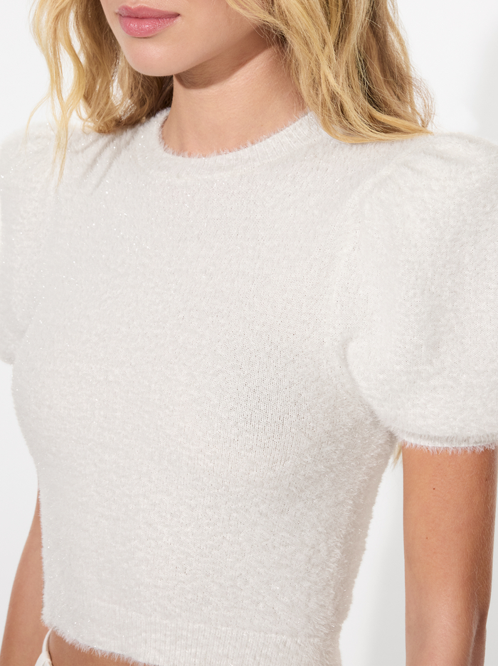 CIARA PUFF SLEEVE SWEATER - SOFT WHITE image 4 - Alice And Olivia