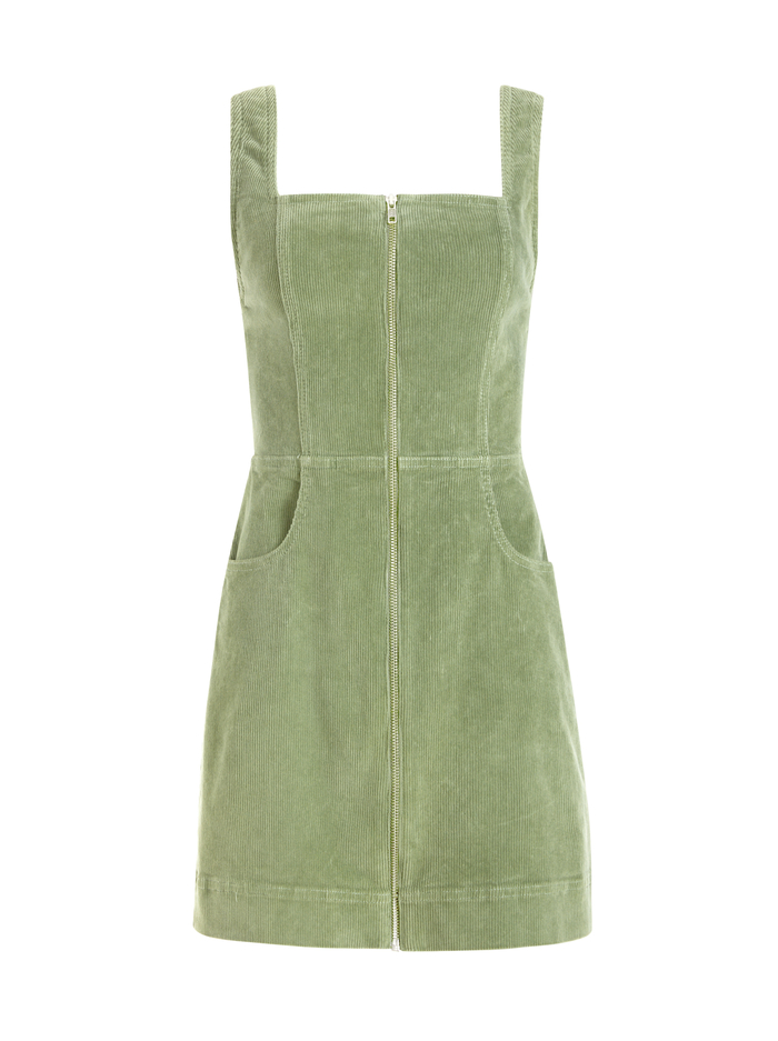 RENITA CORDUROY MINI DRESS - SAGE image 5 - ALICE + OLIVIA