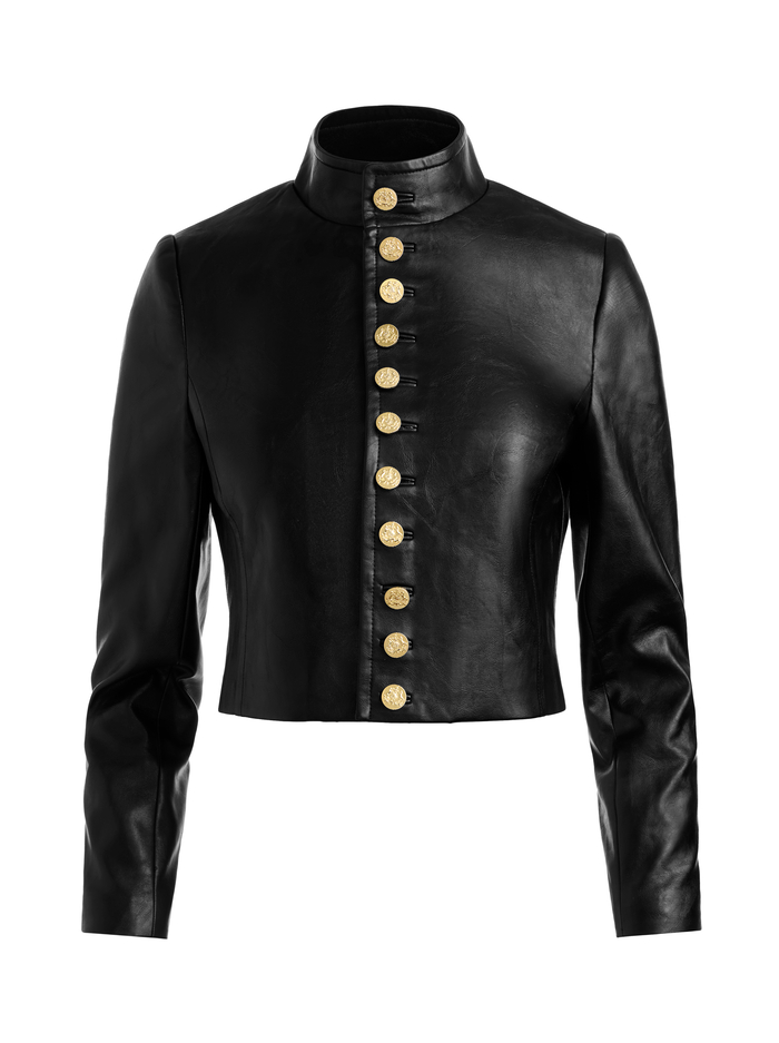 EMERSON VEGAN MILITARY JACKET - BLACK image 5 - Alice And Olivia