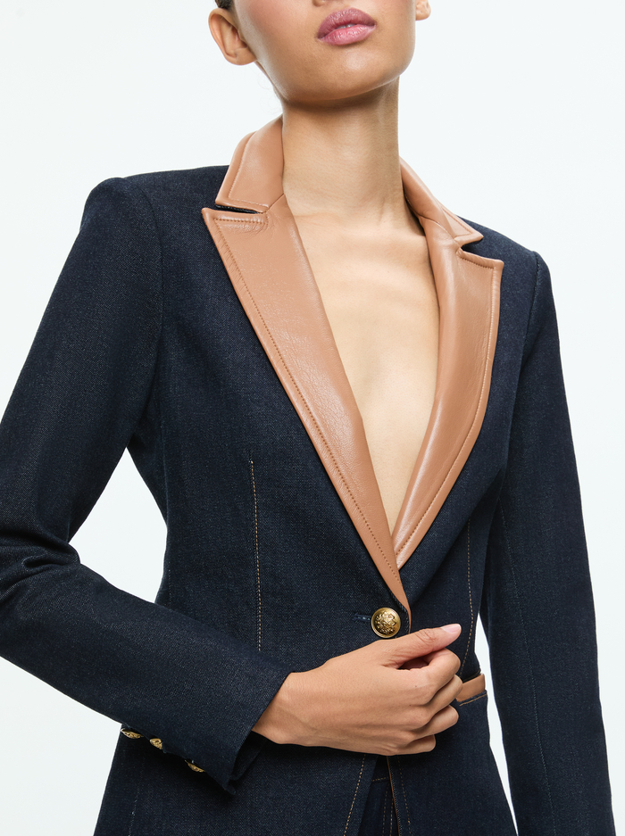 BREANN FITTED BLAZER - DARK RINSE image 1 - Alice And Olivia