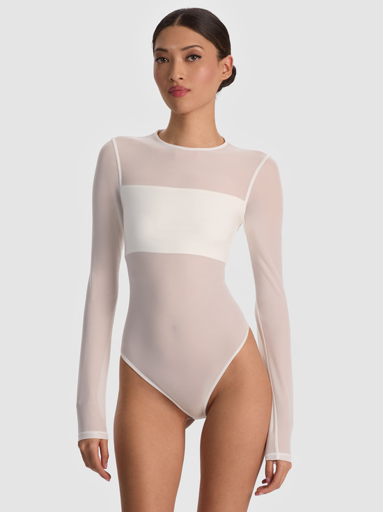 OFF WHITE-BANDEAU LONG SLEEVE BODYSUIT