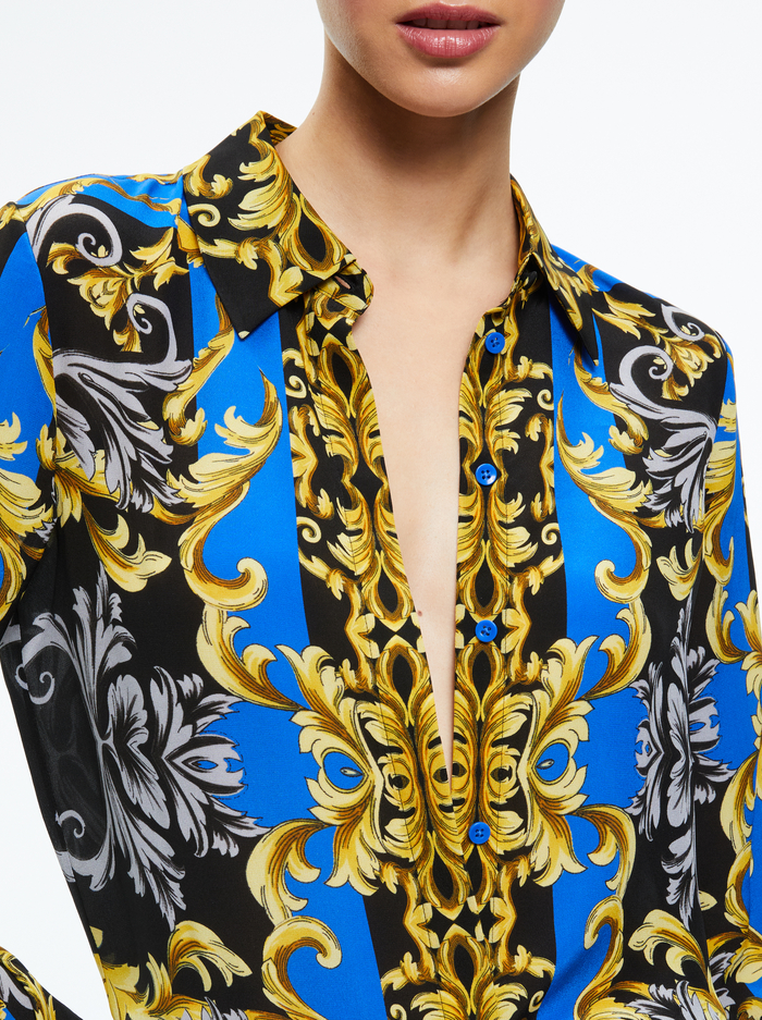 WILLA SILK BLOUSE - REGAL ROMANCE SAPPHIRE image 3 - ALICE + OLIVIA