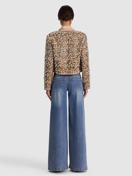 CAMEL/MULTI-KIDMAN EMBELLISHED JACKET
