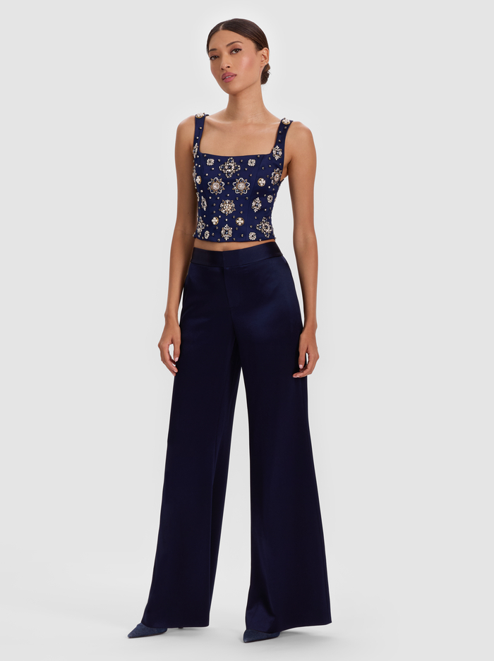 LILLIANA EMBELLISHED CORSET TOP - MIDNIGHT BLUE image 5 - Alice And Olivia