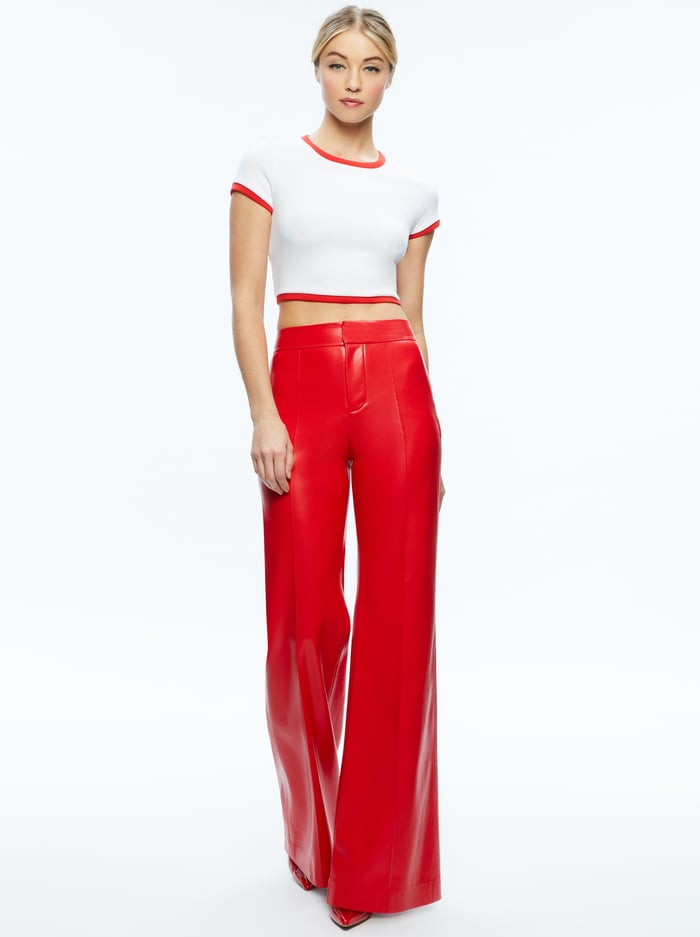 DYLAN VEGAN PANT - BRIGHT RUBY image 4 - Alice And Olivia