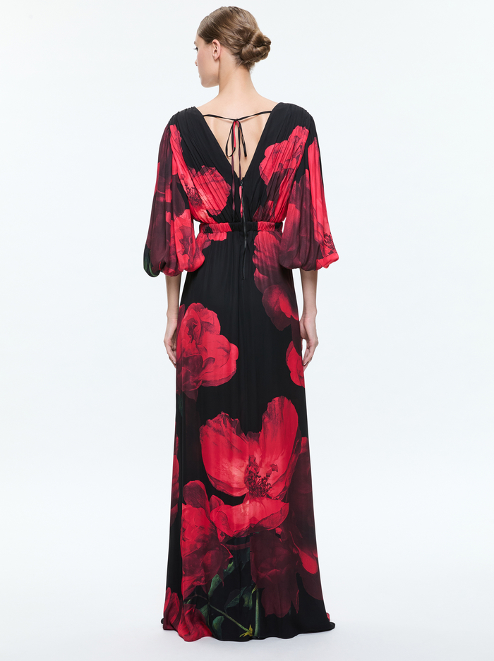 CLARISSA MAXI DRESS - PEONY PETALS BRIGHT RUBY image 2 - Alice And Olivia