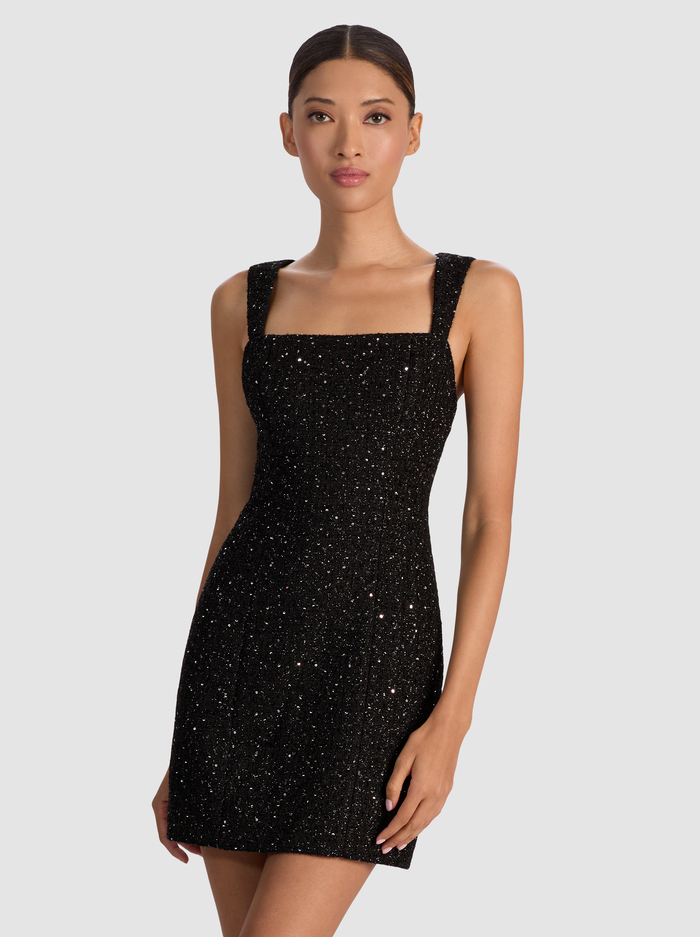KERIA EMBELLISHED TWEED MINI DRESS - BLACK image 3 - Alice And Olivia