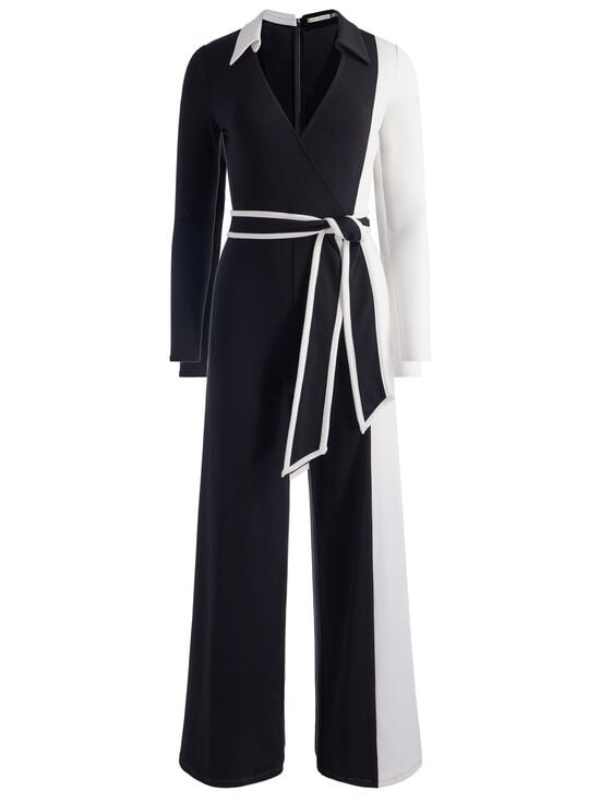 BLACK/OFF WHITE-MELINDA COLORBLOCK JUMPSUIT