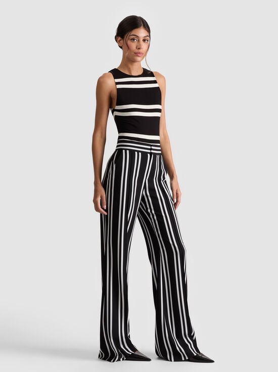 PADDLEBOARD STRIPE BLACK/ECRU-DYLAN PANT