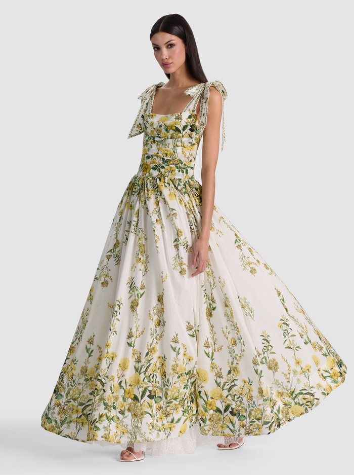 HAVEN FLARED MAXI DRESS - FRESH AIR BUTTER image 3 - ALICE + OLIVIA