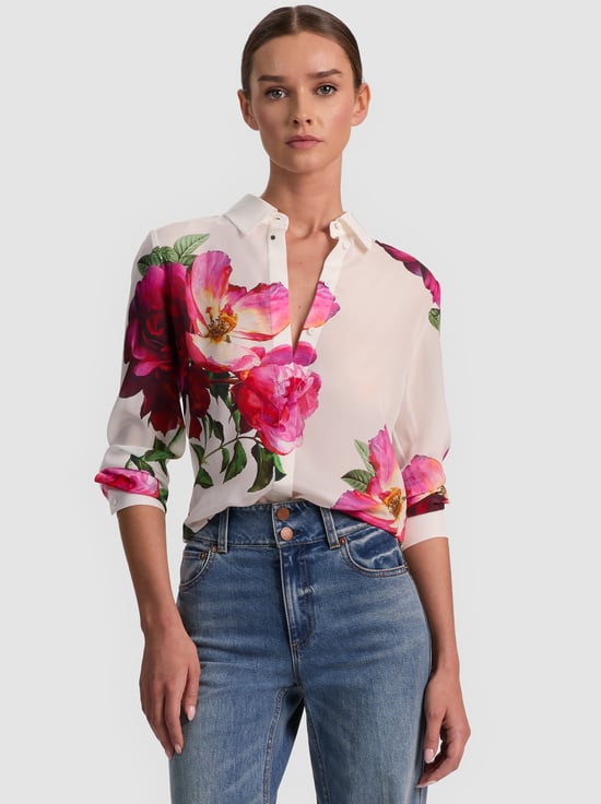 EMPRESS BLOOM OFF WHITE-WILLA SILK BLOUSE
