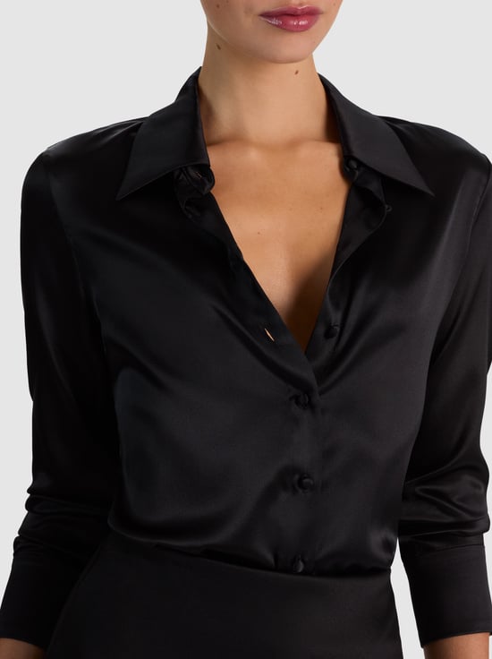 BLACK-WILLA SILK BLOUSE