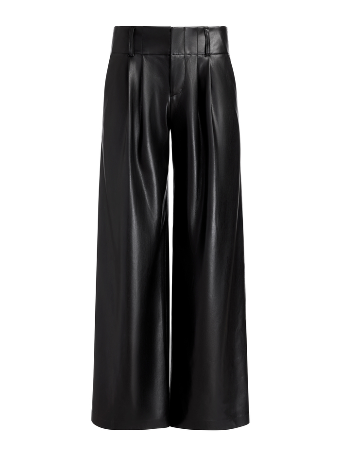 ANDERS VEGAN LEATHER LOW RISE PANT - BLACK image 5 - Alice And Olivia
