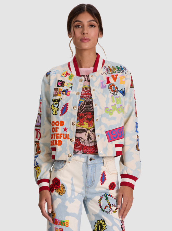 INDIGO BLEACHED TIE DYE-A+O X GRATEFUL DEAD KERI DENIM JACKET