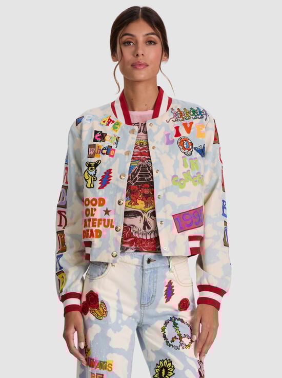 INDIGO BLEACHED TIE DYE-A+O X GRATEFUL DEAD KERI DENIM JACKET