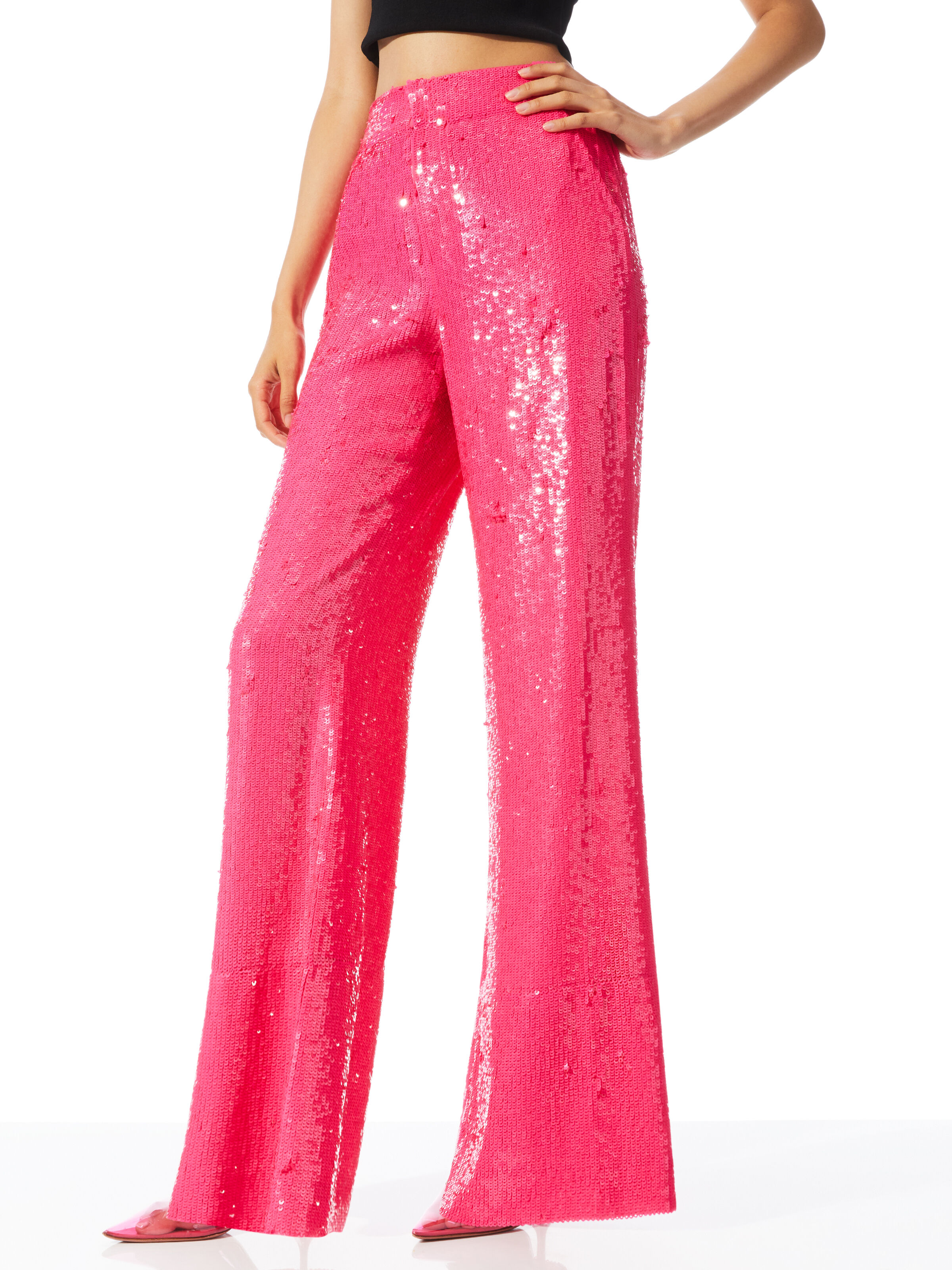 Alice and olivia sequin pants sales