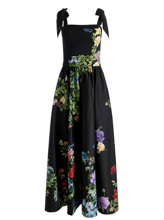 VENUS FLORAL-ORIANA DROP WAIST MIDI DRESS