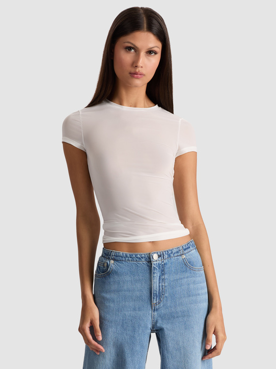 OFF WHITE-HOTTIE SHRUNKEN BABY TEE