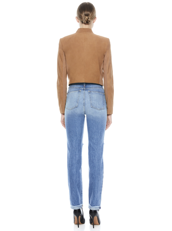 HARVEY SUEDE JACKET - CAMEL image 2 - Alice And Olivia