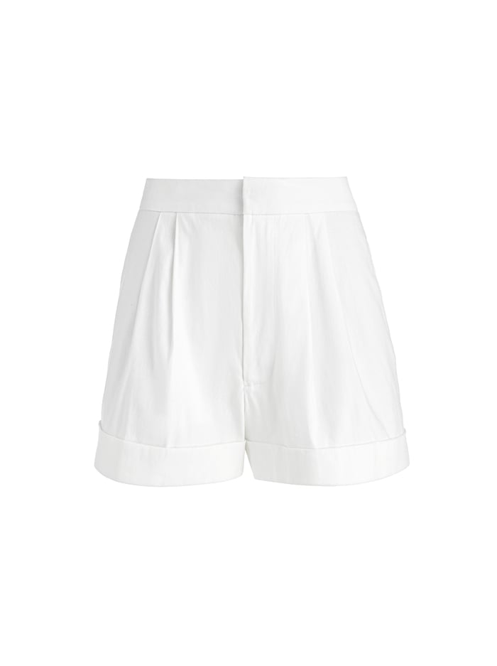 CONRY LINEN PLEATED CUFF SHORT - OFF WHITE image 5 - Alice And Olivia