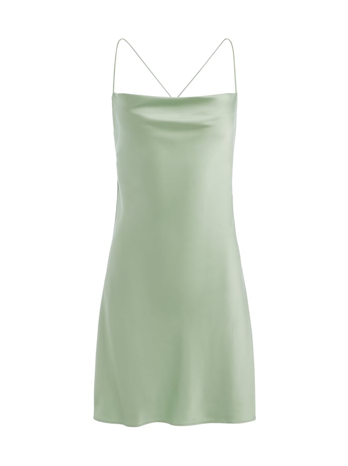 HARMONY COWL BACK SLIP DRESS - GREEN TEA image 5 - Alice And Olivia