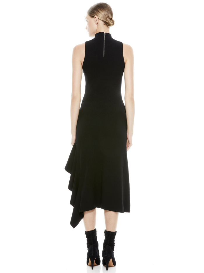 ANGELIA RUFFLE MIDI DRESS - BLACK image 1 - Alice And Olivia