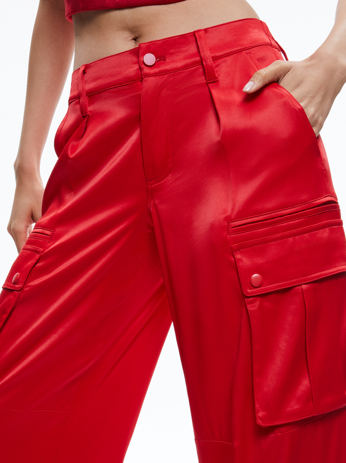 JOETTE LOW RISE CARGO PANT - PERFECT RUBY image 3 - Alice And Olivia