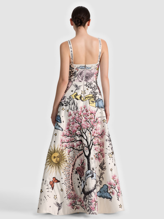 GOOD FORTUNE OFF WHITE-FIA EMBELLISHED MAXI GOWN
